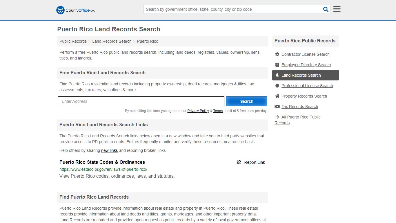 Land Records Search - Puerto Rico (Deeds, GIS Maps, Liens ...